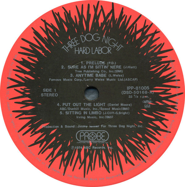 Three Dog Night - Hard Labor (Vinyl, LP, Album, Stereo) Very Good Plus (VG+) / Very Good (VG)