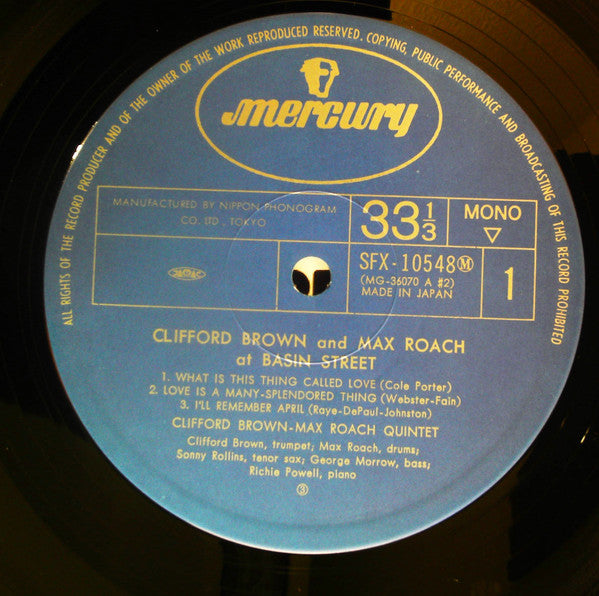 Clifford Brown And Max Roach - At Basin Street (Vinyl, LP, Album, R...
