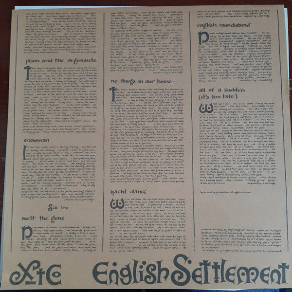 XTC - English Settlement (Vinyl, LP, Album) Very Good (VG) / Very Good (VG)
