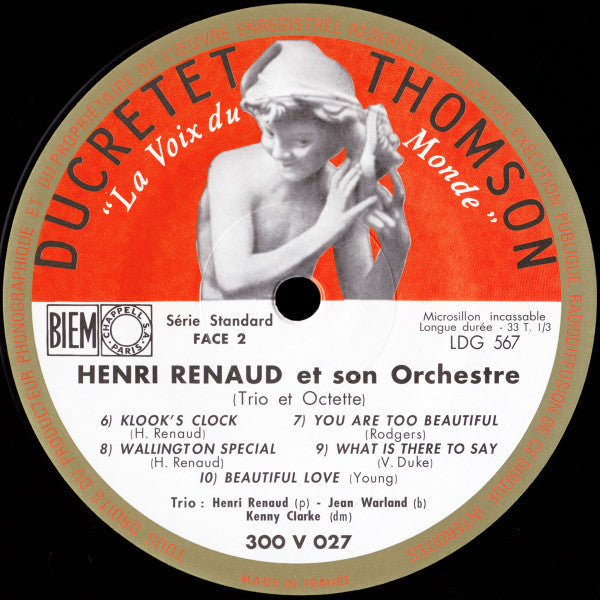 Henri Renaud Et Son Orchestre - Henri Renaud Et Son Orchestre (Trio Et Octette) (Vinyl, LP, Limited Edition, Reissue, Remastered, Mono) Near Mint (NM or M-) / Near Mint (NM or M-)