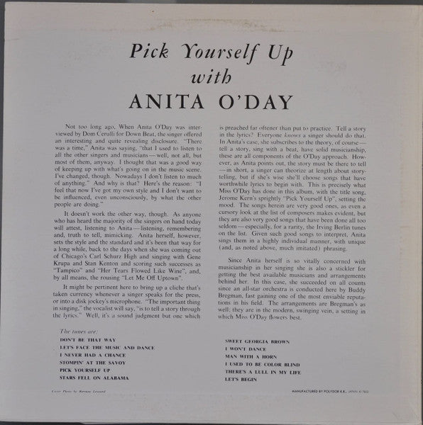 Anita O'Day - Pick Yourself Up (Vinyl, LP, Album, Reissue, Mono) Very Good Plus (VG+) / Very Good (VG)