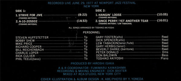 Toshiko Akiyoshi-Lew Tabackin Big Band - Live At Newport '77 (Vinyl, LP, Album) Very Good Plus (VG+) / Very Good Plus (VG+)