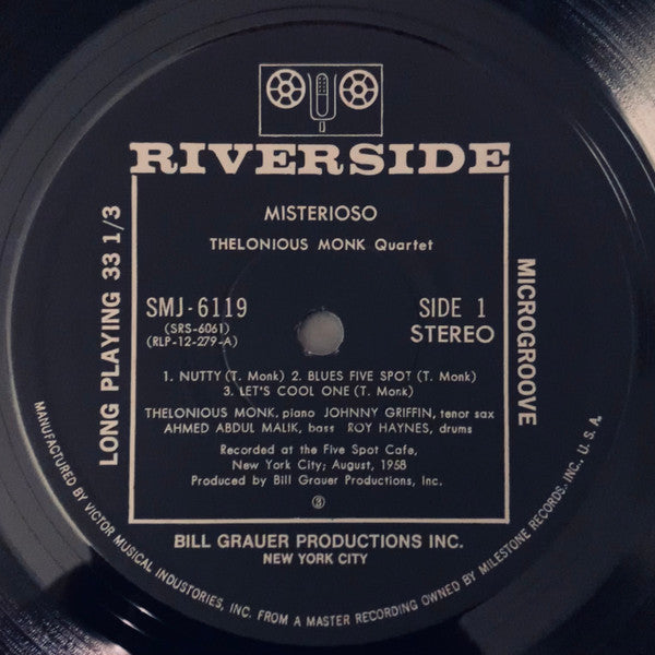 The Thelonious Monk Quartet - Misterioso (Vinyl, LP, Album, Reissue, Stereo) Very Good Plus (VG+) / Good Plus (G+)