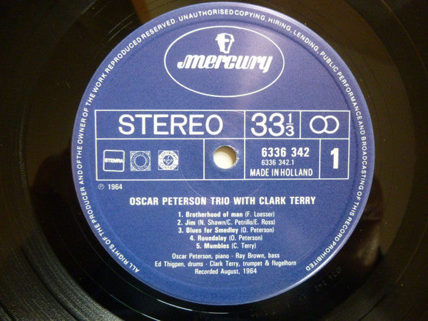 The Oscar Peterson Trio - Oscar Peterson Trio With Clark Terry (Vinyl, LP, Reissue) Very Good Plus (VG+) / Very Good Plus (VG+)