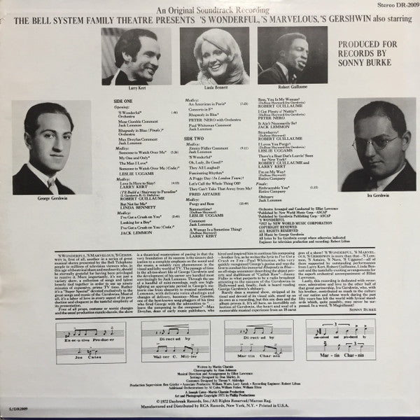 Jack Lemmon - 'S Wonderful, 'S Marvelous, 'S Gershwin (Vinyl, LP) Very Good Plus (VG+) / Very Good (VG)