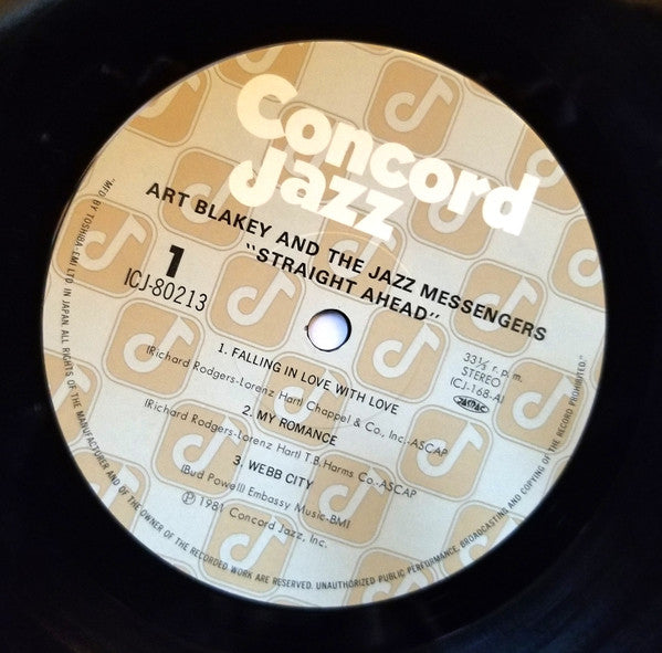 Art Blakey & The Jazz Messengers - Straight Ahead (Vinyl, LP, Album) Very Good Plus (VG+) / Very Good (VG)