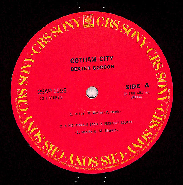 Dexter Gordon - Gotham City (Vinyl, LP, Album) Very Good Plus (VG+) / Very Good Plus (VG+)