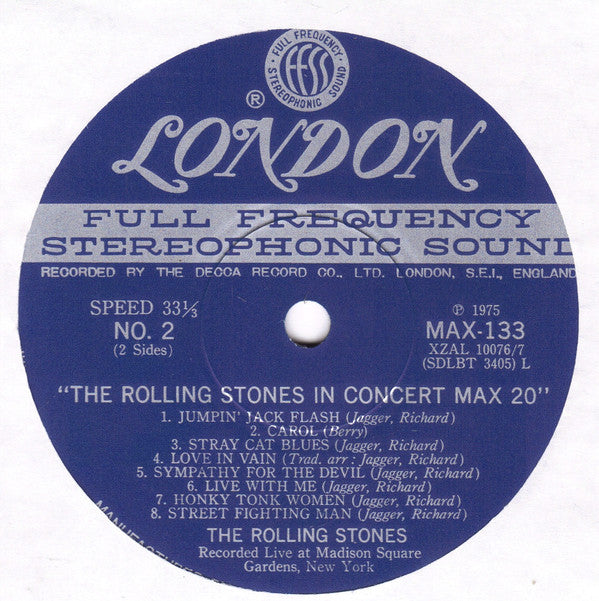 The Rolling Stones - In Concert Max 20 (Vinyl, LP, Compilation) Near Mint (NM or M-) / Good Plus (G+)