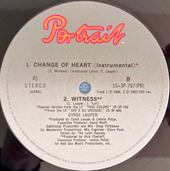 Cyndi Lauper - Change Of Heart (Vinyl, 12") Very Good (VG) / Very Good Plus (VG+)