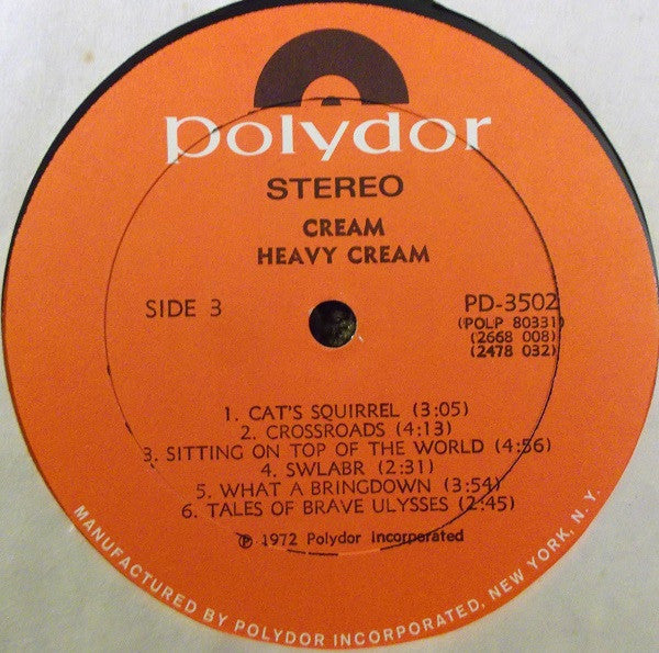Cream (2) - Heavy Cream (2xVinyl, LP, Compilation, Stereo) Very Good (VG) / Good Plus (G+)
