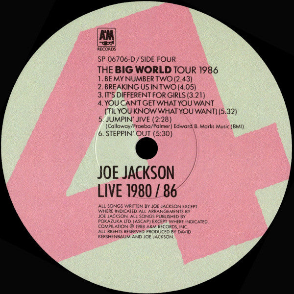 Joe Jackson - Live 1980 / 86 (2xVinyl, LP, Album) Very Good Plus (VG+) / Very Good (VG)