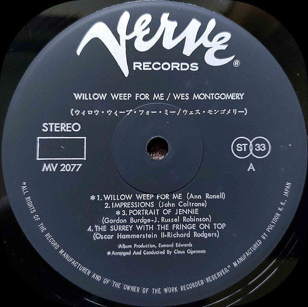 Wes Montgomery - Willow Weep For Me (Vinyl, LP, Album, Reissue, Ste...