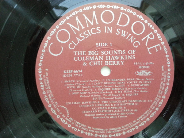 Coleman Hawkins - The Big Sounds Of Coleman Hawkins And Chu Berry (Vinyl, LP, Compilation, Mono) Near Mint (NM or M-) / Very Good Plus (VG+)