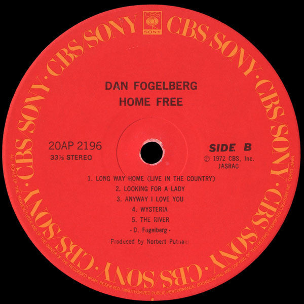 Dan Fogelberg - ‎Home Free (Vinyl, LP, Album, Reissue)