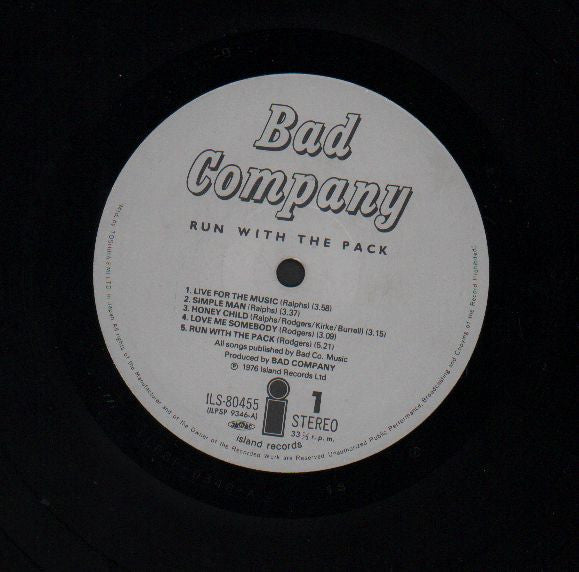Bad Company (3) - Run With The Pack (Vinyl, LP, Album, Stereo)