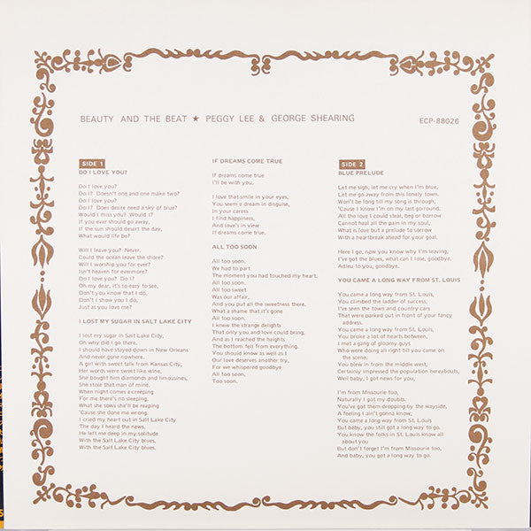 Peggy Lee - Beauty And The Beat! (Vinyl, LP, Album, Stereo)