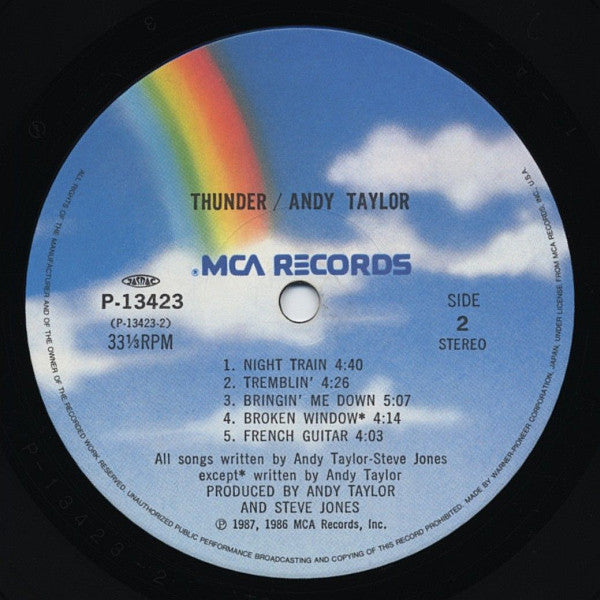 Andy Taylor - Thunder (Vinyl, LP, Album) Near Mint (NM or M-) / Very Good Plus (VG+)