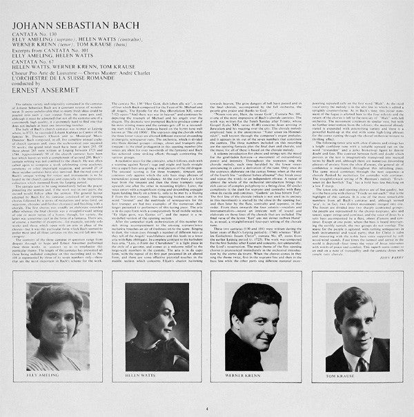 Ernest Ansermet - Bach Cantatas (Vinyl, LP) Very Good Plus (VG+) / Very Good Plus (VG+)