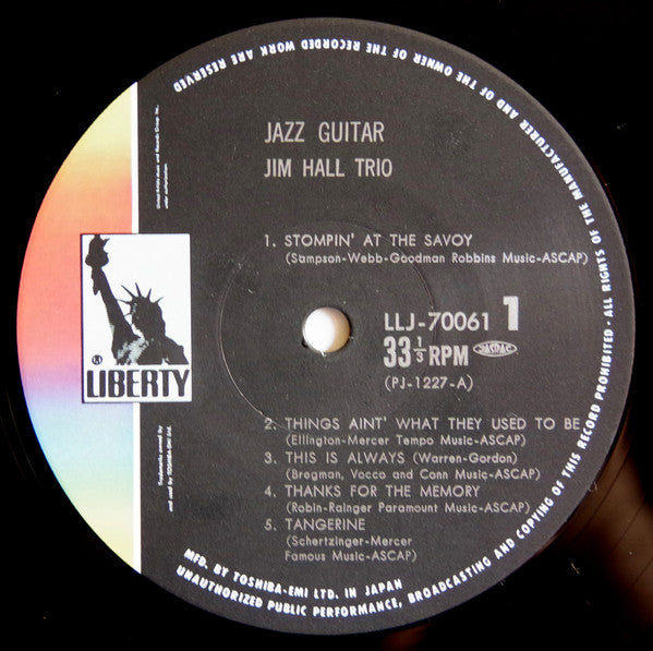 Jim Hall - Jazz Guitar (Vinyl, LP, Album, Reissue) Very Good (VG) / Very Good (VG)