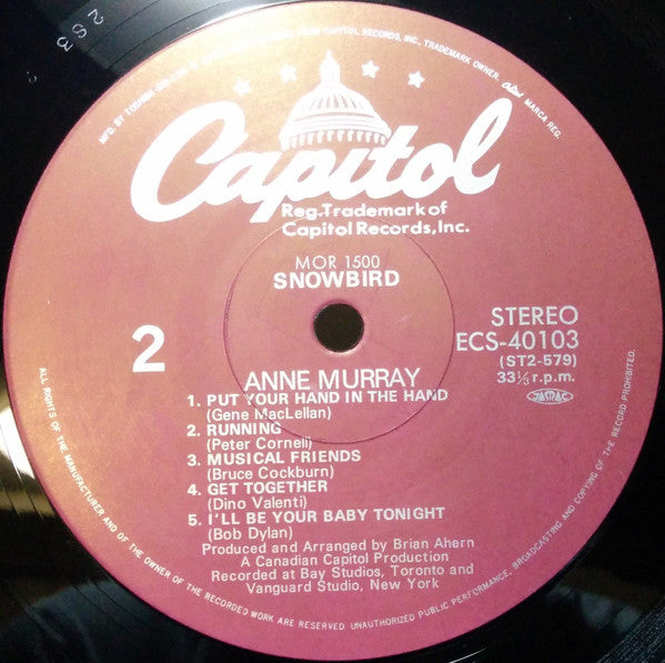 Anne Murray - Snowbird (Vinyl, LP, Compilation) Very Good Plus (VG+) / Very Good Plus (VG+)