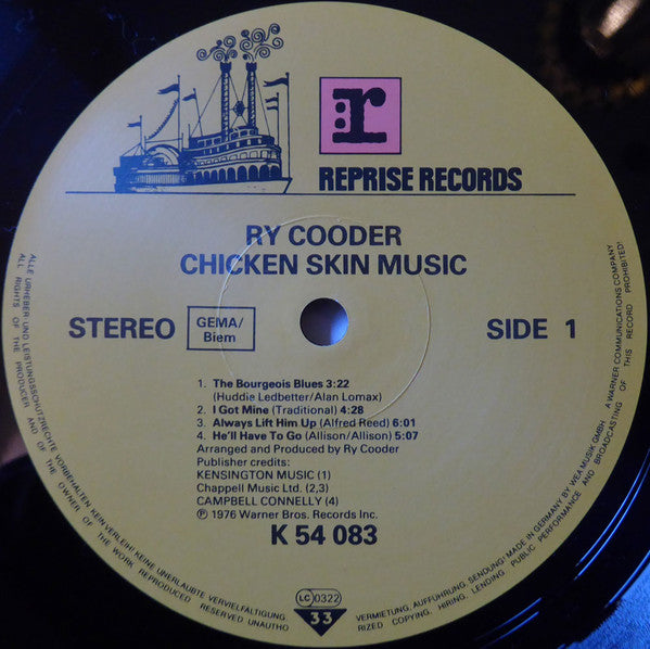 Ry Cooder - Chicken Skin Music (Vinyl, LP, Album, Reissue) Very Good Plus (VG+) / Very Good (VG)