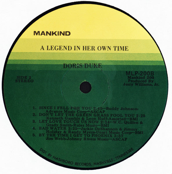 Doris Duke - A Legend In Her Own Time (Vinyl, LP, Album) Very Good (VG) / Very Good (VG)
