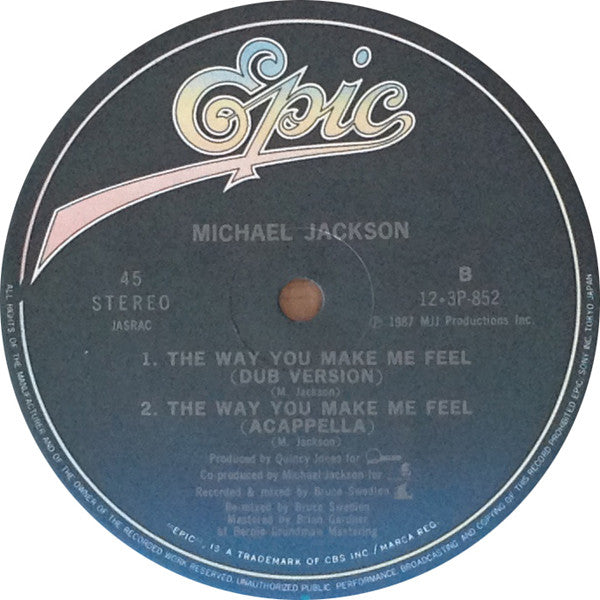 Michael Jackson - The Way You Make Me Feel (Vinyl, 12", Stereo)
