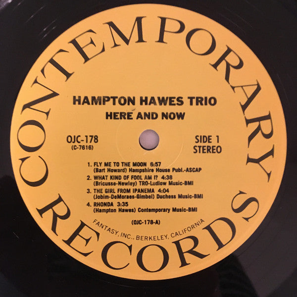 Hampton Hawes Trio - Here And Now (Vinyl, LP, Album) Very Good (VG) / Very Good (VG)
