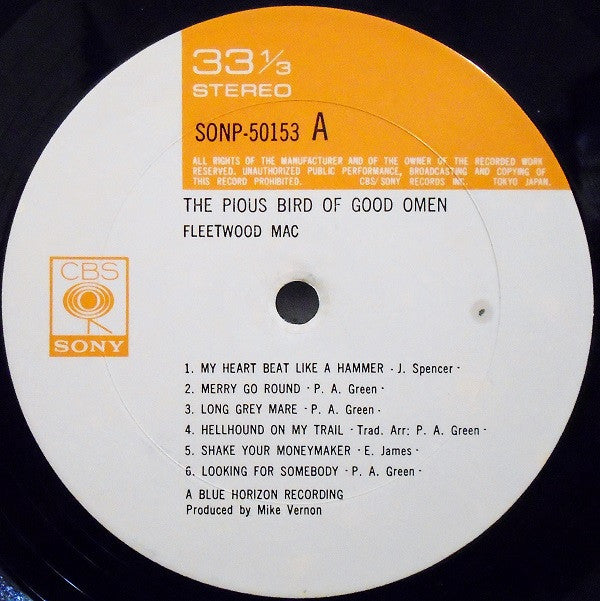 Fleetwood Mac - The Pious Bird Of Good Omen (Vinyl, LP, Compilation, Misprint) Very Good (VG) / Poor (P)