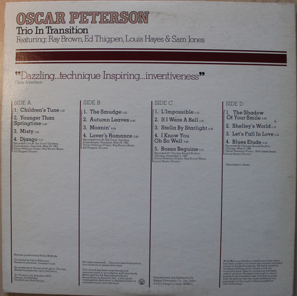 Oscar Peterson - Trio In Transition (2xVinyl, LP, Album, Compilation) Very Good (VG) / Very Good (VG)