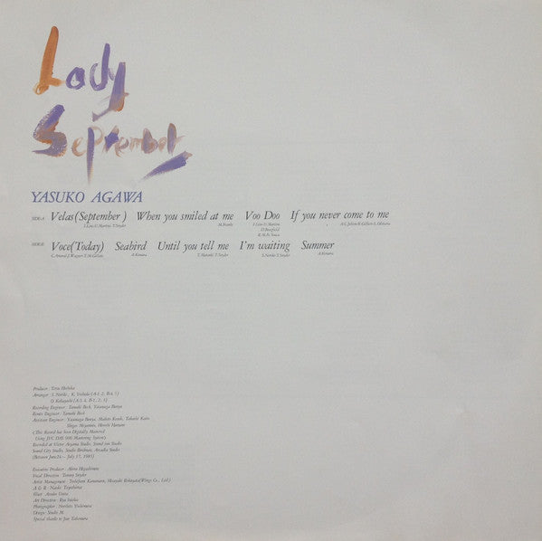 Yasuko Agawa - Lady September (Vinyl, LP, Album, Stereo)