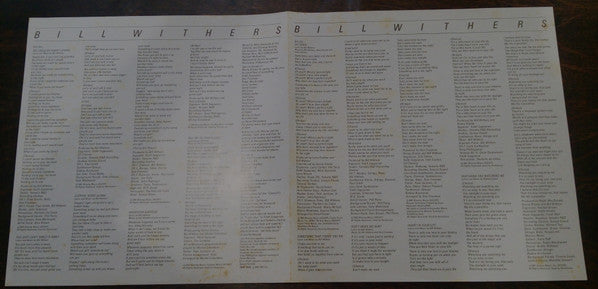 Bill Withers - Watching You Watching Me (Vinyl, LP, Album) Very Good Plus (VG+) / Good Plus (G+)