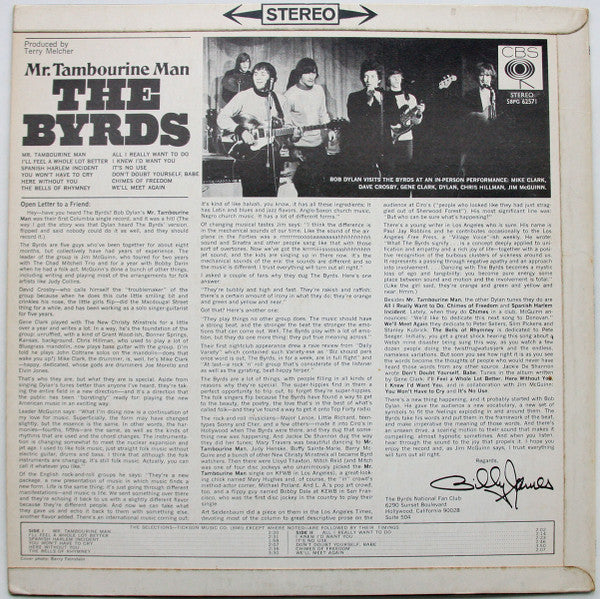 The Byrds - Mr. Tambourine Man (Vinyl, LP, Album, Stereo) Good Plus (G+) / Good Plus (G+)