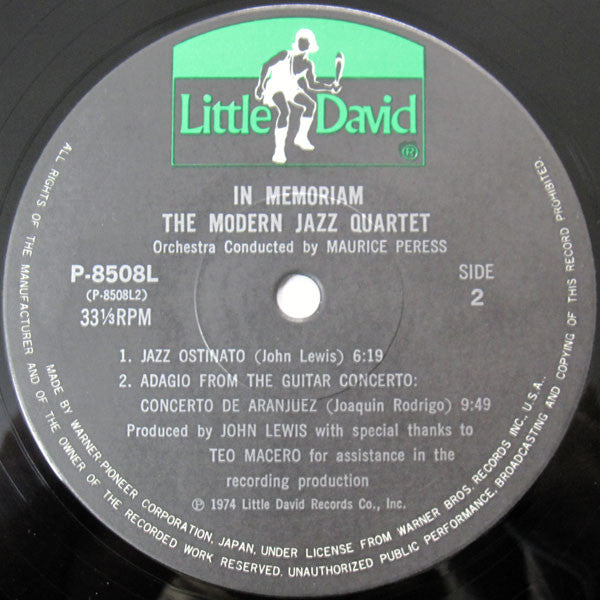The Modern Jazz Quartet - In Memoriam (Vinyl, LP, Album)