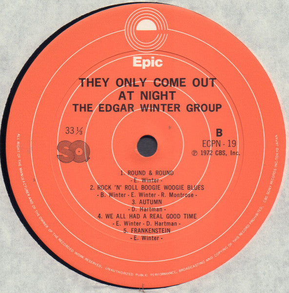 The Edgar Winter Group - They Only Come Out At Night (Vinyl, LP, Album, Quadraphonic) Very Good Plus (VG+) / Very Good (VG)