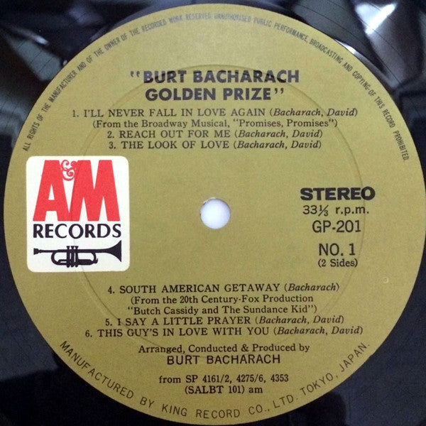 Burt Bacharach - Golden Prize / バート・バカラック・ゴールデン・プライズ (Vinyl, LP, Compilation) Very Good Plus (VG+) / Very Good Plus (VG+)