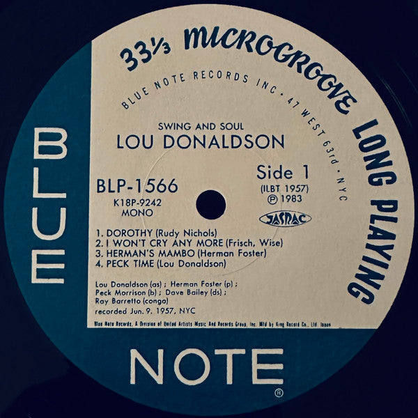 Lou Donaldson Quintet - Swing And Soul (Vinyl, LP, Album, Mono, Rei...