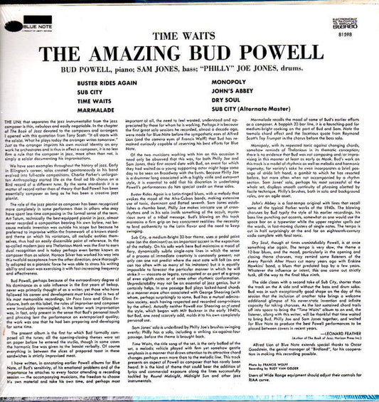 Bud Powell - The Amazing Bud Powell, Vol. 4 - Time Waits (Vinyl, LP, Album, Reissue, Stereo) Very Good Plus (VG+) / Good (G)
