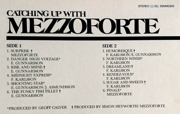 Mezzoforte - Catching Up With Mezzoforte (Early Recordings) (Vinyl,...