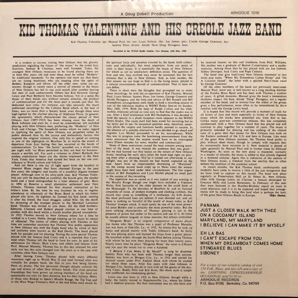 Kid Thomas And His Creole Jazz Band - Kid Thomas (Vinyl, LP, Album, Mono) Very Good (VG) / Very Good Plus (VG+)
