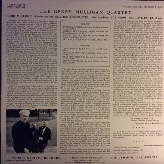 Gerry Mulligan Quartet - Recorded In Boston At Storyville (Vinyl, L...