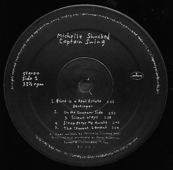 Michelle Shocked - Captain Swing (Vinyl, LP, Album, Stereo) Near Mint (NM or M-) / Very Good Plus (VG+)