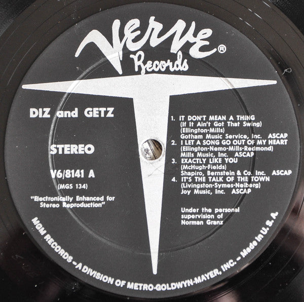Dizzy Gillespie - Diz And Getz (Vinyl, LP, Album, Stereo, Reissue) Very Good Plus (VG+) / Very Good (VG)