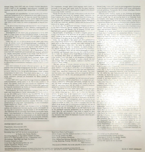 Edvard Grieg - The Complete Piano Music Volume 2: Lyriske Stykker III, VII, IX Op. 43, 62, 68 (Vinyl, LP, Album) Near Mint (NM or M-) / Very Good Plus (VG+)