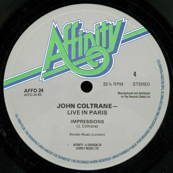 John Coltrane - Live In Paris (2xVinyl, LP, Album, Reissue) Very Good Plus (VG+) / Very Good Plus (VG+)