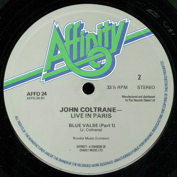 John Coltrane - Live In Paris (2xVinyl, LP, Album, Reissue) Very Good Plus (VG+) / Very Good Plus (VG+)