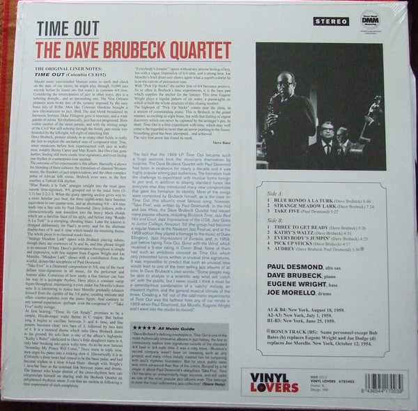 The Dave Brubeck Quartet - Time Out (Vinyl, LP, Album, Limited Edition, Reissue, Remastered, Stereo) Very Good (VG) / Near Mint (NM or M-)