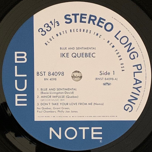 Ike Quebec - Blue & Sentimental (Vinyl, LP, Reissue, Stereo)