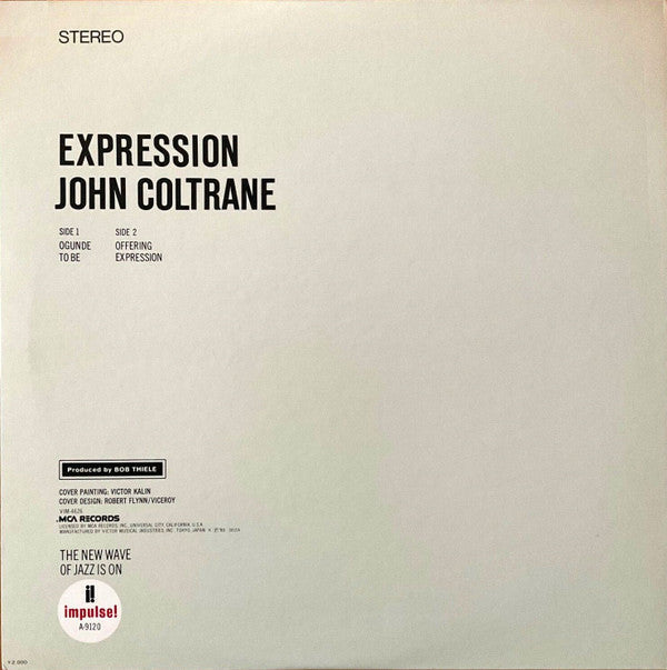 John Coltrane - Expression (Vinyl, LP, Album, Reissue, Stereo) Very Good (VG) / Good Plus (G+)
