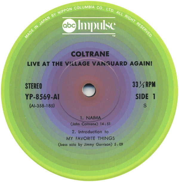 John Coltrane - Live At The Village Vanguard Again! (Vinyl, LP, Album, Reissue, Stereo) Very Good Plus (VG+) / Very Good Plus (VG+)